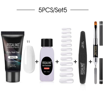 Rosalind Pure Color Poly Nail Gel Kit 5PCS/Set